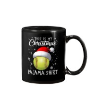softball christmas pajama shirt Mug tile