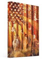 Horses and Jesus in the forest American Forest Pigeons Retro Vintage 16x24 Gallery Wrapped Canvas Prints front