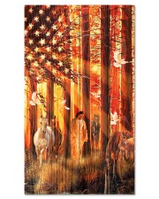 Horses and Jesus in the forest American Forest Pigeons Retro Vintage Wooden Prints tile