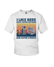 beer cricket hunting fishing may be 8 people Youth T-Shirt tile