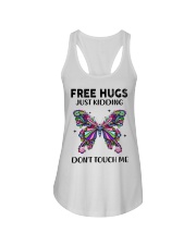 Hugs just kidding Butterfly Ladies Flowy Tank tile