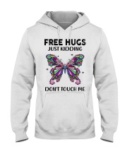 Hugs just kidding Butterfly Hooded Sweatshirt tile