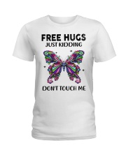 Hugs just kidding Butterfly Ladies T-Shirt tile