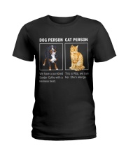 Dog Person Vs Cat Person Ladies T-Shirt tile