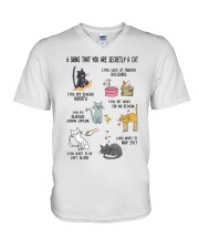 6 signs that you are secretly a Cat V-Neck T-Shirt tile