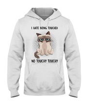 Cat I hate being touched no touchy touchy Hooded Sweatshirt tile