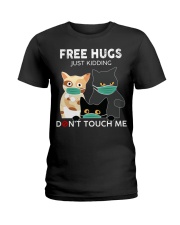 hugs just kidding-cats Ladies T-Shirt tile