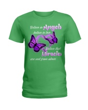 Believe in Angels believe in love Ladies T-Shirt tile