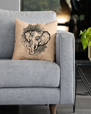Yoga-Mandala Elephant Home Decor Square Pillowcase aos-pillow-square-front-lifestyle-05