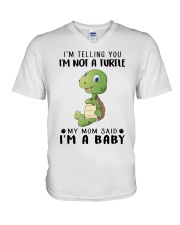 I am telling you I am not a turtle V-Neck T-Shirt tile