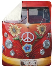 Be Happy Large Sherpa Fleece Blanket - 60" x 80" thumbnail