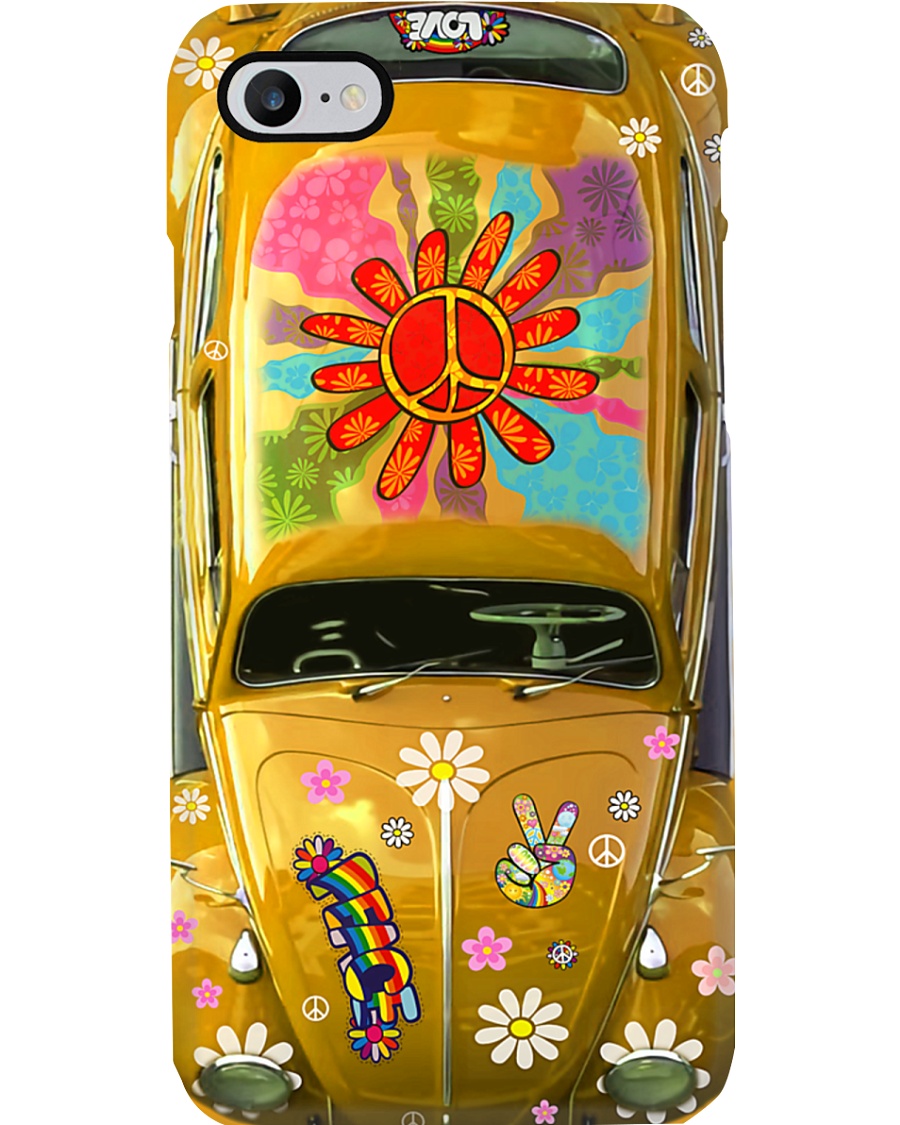Hippie Vw Bug yellow Phone Case