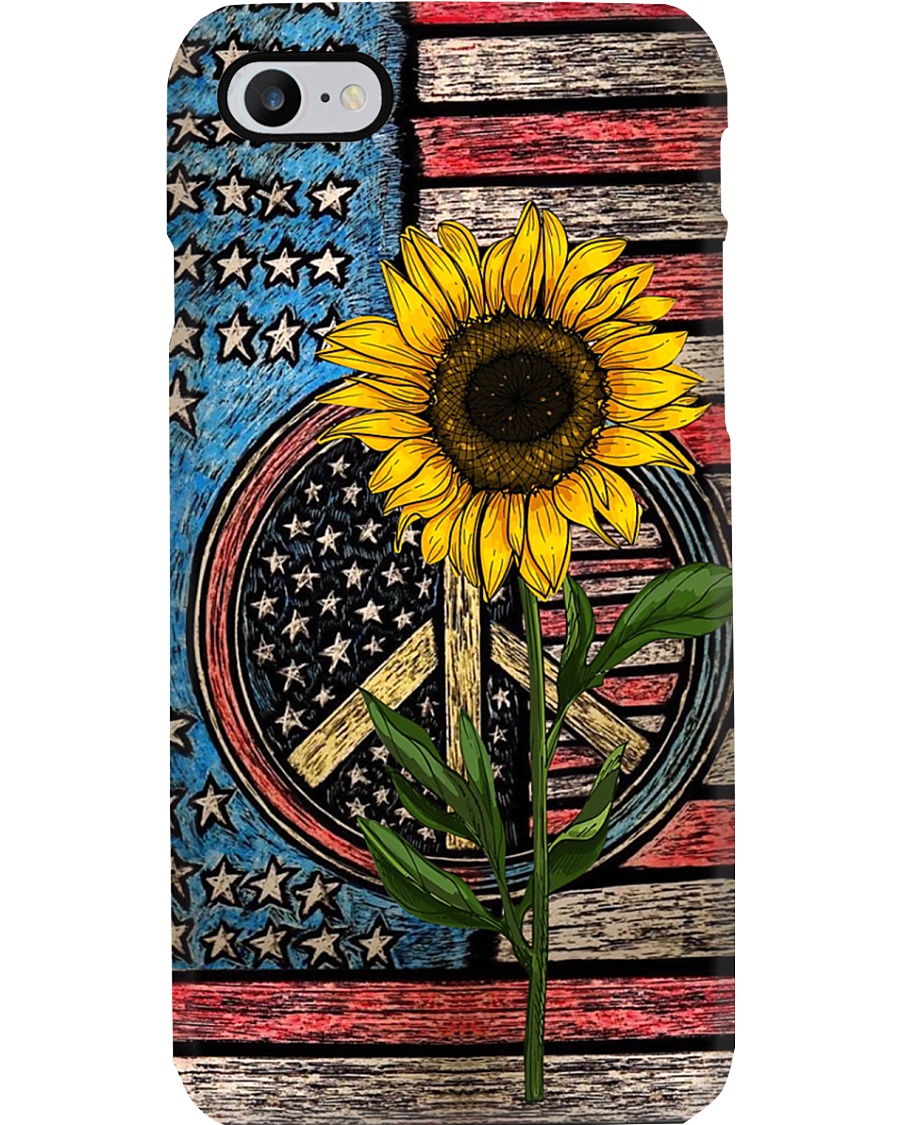 Sunflower American Flag Phone Case