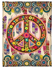 Hippie Art Small Fleece Blanket - 30" x 40" front