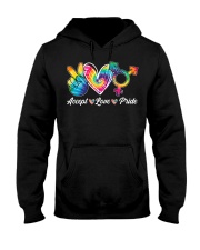 Accept Love Pride Hooded Sweatshirt front