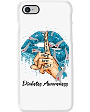 Faith Hope Love Fight Blue Ribbon Diabetes Awareness Phone Case tile