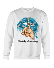 Faith Hope Love Fight Blue Ribbon Diabetes Awareness Crewneck Sweatshirt tile
