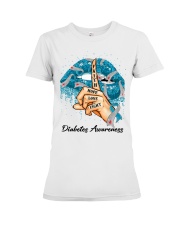 Faith Hope Love Fight Blue Ribbon Diabetes Awareness Premium Fit Ladies Tee tile