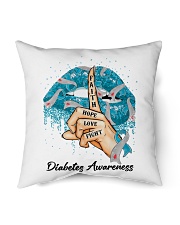 Faith Hope Love Fight Blue Ribbon Diabetes Awareness Indoor Pillow tile