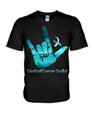 Cervical Cancer V-Neck T-Shirt tile