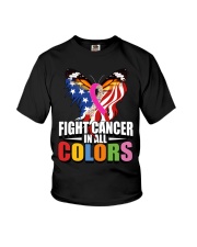 Cancer Day Butterfly Fight Cancer In All Colors Youth T-Shirt tile