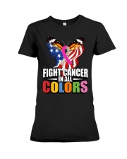 Cancer Day Butterfly Fight Cancer In All Colors Premium Fit Ladies Tee tile