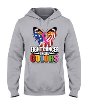 Cancer Day Butterfly Fight Cancer In All Colors Hooded Sweatshirt front
