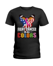 Cancer Day Butterfly Fight Cancer In All Colors Ladies T-Shirt tile