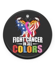 Cancer Day Butterfly Fight Cancer In All Colors Circle Ornament (Porcelain) tile