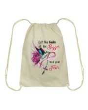 Let the faith be bigger than your fear Drawstring Bag tile