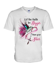 Let the faith be bigger than your fear V-Neck T-Shirt tile