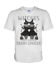 Brain cancer V-Neck T-Shirt tile