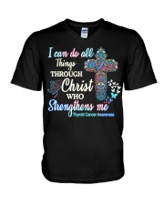 Thyroid Cancer V-Neck T-Shirt tile
