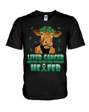 Liver Cancer V-Neck T-Shirt tile
