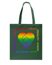 Kindness Peace Equality Human Inclusion Hope Diversity Love Tote Bag tile