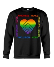 Kindness Peace Equality Human Inclusion Hope Diversity Love Crewneck Sweatshirt tile