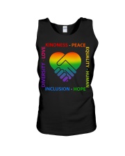 Kindness Peace Equality Human Inclusion Hope Diversity Love Unisex Tank tile
