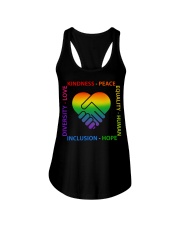 Kindness Peace Equality Human Inclusion Hope Diversity Love Ladies Flowy Tank tile