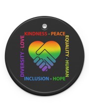 Kindness Peace Equality Human Inclusion Hope Diversity Love Circle Ornament (Porcelain) tile