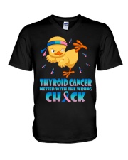 Thyroid Cancer V-Neck T-Shirt tile