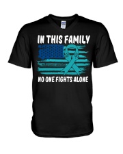 Ovarian Cancer V-Neck T-Shirt tile
