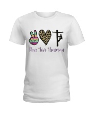 Peace Love Lineman Ladies T-Shirt front