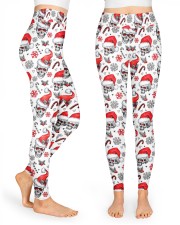 Santa skull Christmas High Waist Leggings front