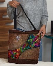 Coloful Hummingbirds Leather Pattern Print All-over Tote aos-all-over-tote-lifestyle-front-10