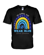 In April We Wear Blue V-Neck T-Shirt tile