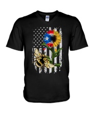Puerto Rican Bee My Sunshine V-Neck T-Shirt tile