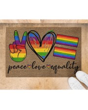 Peace Love Pride Coir Pattern Print Doormat 22.5" x 15" aos-doormat-22-5x15-lifestyle-front-05
