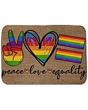 Peace Love Pride Coir Pattern Print Bath Mat tile