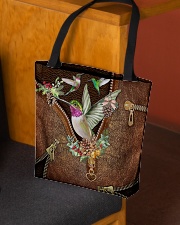 Hummingbird Leather Pattern Print All-over Tote aos-all-over-tote-lifestyle-front-02