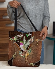 Hummingbird Leather Pattern Print All-over Tote aos-all-over-tote-lifestyle-front-10